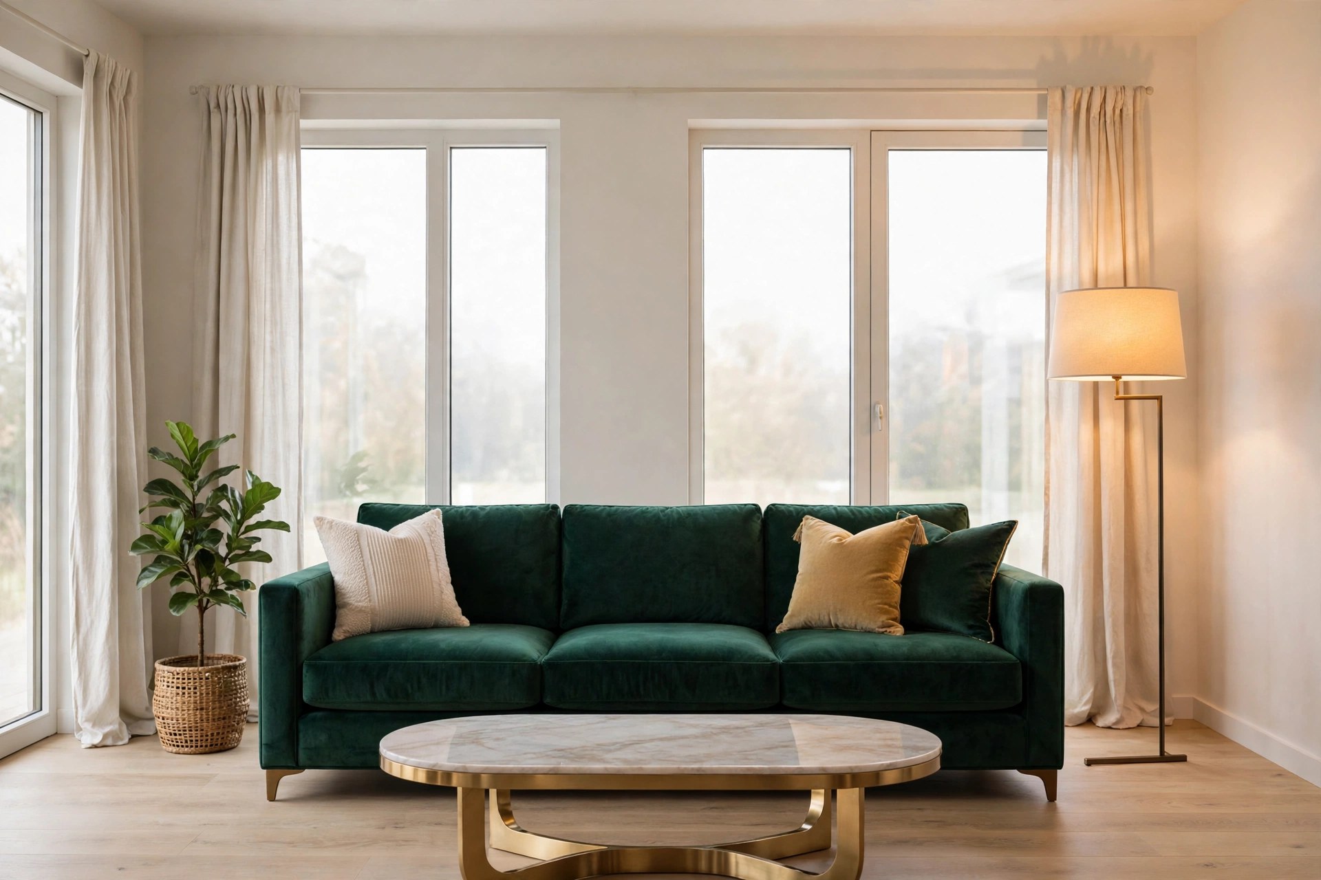 Same living room with stunning modern furniture from Try Me Furnishings